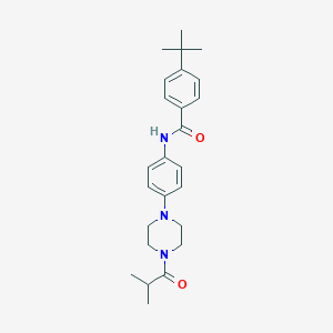 molecular formula C25H33N3O2 B251443 4-tert-butyl-N-[4-(4-isobutyryl-1-piperazinyl)phenyl]benzamide 