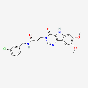 B2514437 N-(3-chlorobenzyl)-3-(7,8-dimethoxy-4-oxo-4,5-dihydro-3H-pyrimido[5,4-b]indol-3-yl)propanamide CAS No. 1105250-84-7