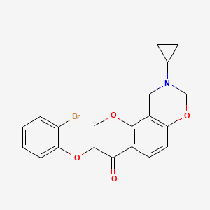 molecular formula C20H16BrNO4 B2514453 3-(2-bromophenoxy)-9-cyclopropyl-9,10-dihydrochromeno[8,7-e][1,3]oxazin-4(8H)-one CAS No. 951963-10-3