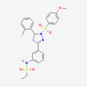 N-(3-(1-((4-methoxyphenyl)sulfonyl)-5-(o-tolyl)-4,5-dihydro-1H-pyrazol-3-yl)phenyl)ethanesulfonamide