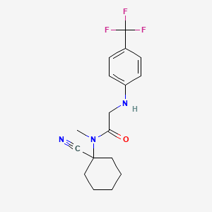 molecular formula C17H20F3N3O B2514462 N-(1-cyanocyclohexyl)-N-methyl-2-{[4-(trifluoromethyl)phenyl]amino}acetamide CAS No. 1259076-33-9