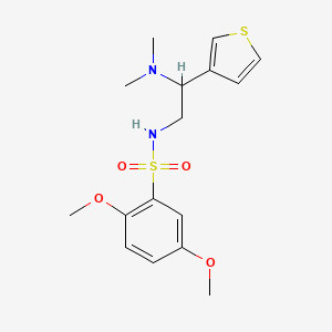 molecular formula C16H22N2O4S2 B2514464 N-(2-(dimethylamino)-2-(thiophen-3-yl)ethyl)-2,5-dimethoxybenzenesulfonamide CAS No. 946303-93-1