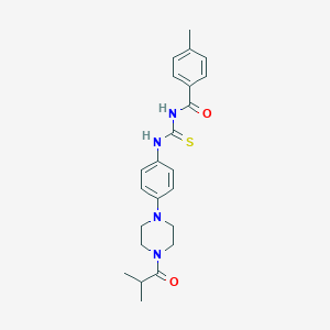 molecular formula C23H28N4O2S B251447 N-[4-(4-isobutyryl-1-piperazinyl)phenyl]-N'-(4-methylbenzoyl)thiourea 
