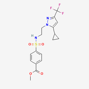 methyl 4-(N-(2-(5-cyclopropyl-3-(trifluoromethyl)-1H-pyrazol-1-yl)ethyl)sulfamoyl)benzoate