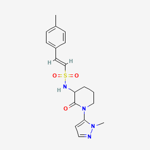 (E)-2-(4-Methylphenyl)-N-[1-(2-methylpyrazol-3-yl)-2-oxopiperidin-3-yl]ethenesulfonamide