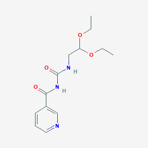 molecular formula C13H19N3O4 B2514491 N-(2,2-二乙氧基乙基)-N'-(3-吡啶甲酰基)脲 CAS No. 240115-99-5