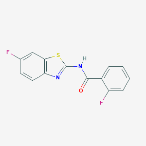 molecular formula C14H8F2N2OS B251450 2-fluoro-N-(6-fluoro-1,3-benzothiazol-2-yl)benzamide 