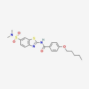 molecular formula C21H25N3O4S2 B2514507 N-(6-(N,N-二甲基磺酰胺基)苯并[d]噻唑-2-基)-4-(戊氧基)苯甲酰胺 CAS No. 923141-42-8