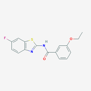 molecular formula C16H13FN2O2S B251451 3-ethoxy-N-(6-fluoro-1,3-benzothiazol-2-yl)benzamide 