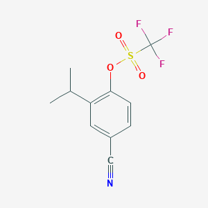 molecular formula C11H10F3NO3S B2514515 4-Cyano-2-isopropylphenyl trifluoromethanesulfonate CAS No. 1588508-83-1