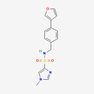 molecular formula C15H15N3O3S B2514523 N-(4-(furan-3-yl)benzyl)-1-methyl-1H-imidazole-4-sulfonamide CAS No. 2034456-57-8