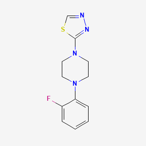 molecular formula C12H13FN4S B2514524 2-(4-(2-Fluorophenyl)piperazin-1-yl)-1,3,4-thiadiazole CAS No. 2034457-30-0