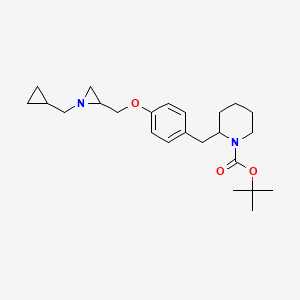 Tert-butyl 2-[[4-[[1-(cyclopropylmethyl)aziridin-2-yl]methoxy]phenyl]methyl]piperidine-1-carboxylate