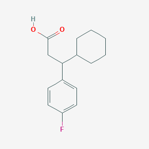 molecular formula C15H19FO2 B2514531 3-Cyclohexyl-3-(4-fluorophenyl)propanoic acid CAS No. 1216311-07-7