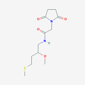 molecular formula C12H20N2O4S B2514538 2-(2,5-Dioxopyrrolidin-1-yl)-N-(2-methoxy-4-methylsulfanylbutyl)acetamide CAS No. 2310120-98-8