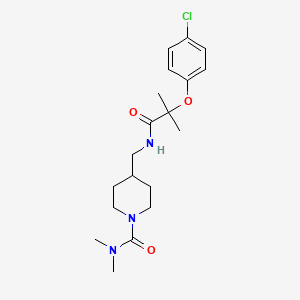molecular formula C19H28ClN3O3 B2514541 4-((2-(4-chlorophenoxy)-2-methylpropanamido)methyl)-N,N-dimethylpiperidine-1-carboxamide CAS No. 2034295-38-8