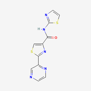 molecular formula C11H7N5OS2 B2514544 2-(pyrazin-2-yl)-N-(thiazol-2-yl)thiazole-4-carboxamide CAS No. 1234796-87-2