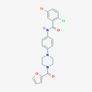 molecular formula C22H19BrClN3O3 B251455 5-bromo-2-chloro-N-{4-[4-(2-furoyl)-1-piperazinyl]phenyl}benzamide 
