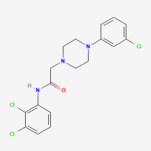 molecular formula C18H18Cl3N3O B2514551 2-[4-(3-氯苯基)哌嗪-1-基]-N-(2,3-二氯苯基)乙酰胺 CAS No. 303091-18-1