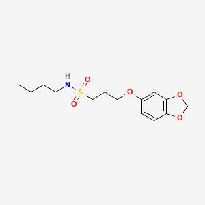 molecular formula C14H21NO5S B2514554 3-(benzo[d][1,3]dioxol-5-yloxy)-N-butylpropane-1-sulfonamide CAS No. 946315-31-7