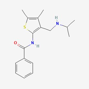 molecular formula C17H22N2OS B2514555 N-{4,5-dimethyl-3-[(propan-2-ylamino)methyl]thiophen-2-yl}benzamide CAS No. 333774-34-8