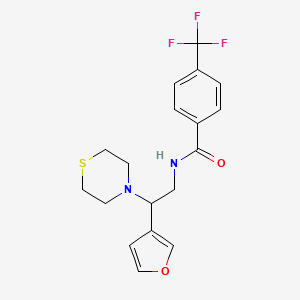 molecular formula C18H19F3N2O2S B2514557 N-(2-(furan-3-yl)-2-thiomorpholinoethyl)-4-(trifluoromethyl)benzamide CAS No. 2034541-97-2