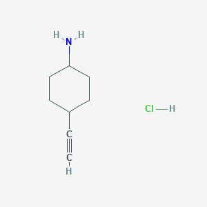 molecular formula C8H14ClN B2514558 反式-4-乙炔基环己胺盐酸盐 CAS No. 1803593-39-6