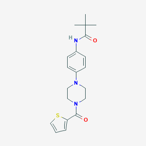 molecular formula C20H25N3O2S B251456 2,2-dimethyl-N-{4-[4-(2-thienylcarbonyl)-1-piperazinyl]phenyl}propanamide 