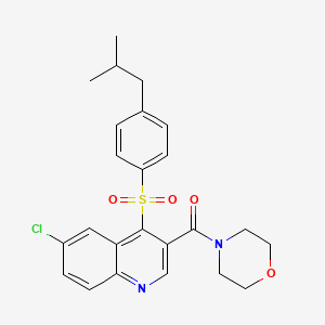 molecular formula C24H25ClN2O4S B2514576 (6-Chloro-4-((4-isobutylphenyl)sulfonyl)quinolin-3-yl)(morpholino)methanone CAS No. 1111164-81-8