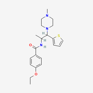 molecular formula C21H29N3O2S B2514581 4-ethoxy-N-(1-(4-methylpiperazin-1-yl)-1-(thiophen-2-yl)propan-2-yl)benzamide CAS No. 887205-41-6