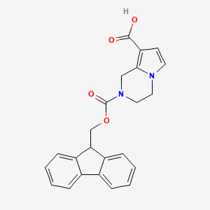 molecular formula C23H20N2O4 B2514588 2-(9H-芴-9-基甲氧羰基)-3,4-二氢-1H-吡咯并[1,2-a]吡嗪-8-羧酸 CAS No. 2219371-39-6