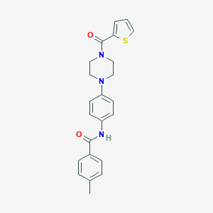 molecular formula C23H23N3O2S B251459 4-methyl-N-{4-[4-(2-thienylcarbonyl)-1-piperazinyl]phenyl}benzamide 