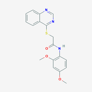 molecular formula C18H17N3O3S B2514595 N-(2,4-二甲氧基苯基)-2-(喹唑啉-4-基硫烷基)乙酰胺 CAS No. 721892-12-2