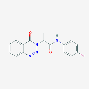 molecular formula C16H13FN4O2 B2514602 N-(4-fluorophenyl)-2-(4-oxo-1,2,3-benzotriazin-3-yl)propanamide CAS No. 880811-62-1