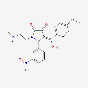 molecular formula C22H23N3O6 B2514603 1-(2-(dimethylamino)ethyl)-3-hydroxy-4-(4-methoxybenzoyl)-5-(3-nitrophenyl)-1H-pyrrol-2(5H)-one CAS No. 431928-21-1
