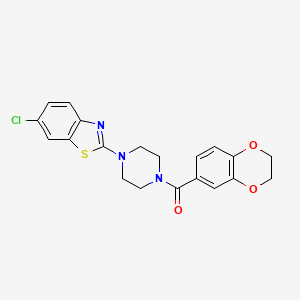 molecular formula C20H18ClN3O3S B2514604 (4-(6-氯苯并[d]噻唑-2-基)哌嗪-1-基)(2,3-二氢苯并[b][1,4]二氧杂环-6-基)甲酮 CAS No. 897471-68-0