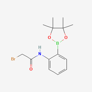 molecular formula C14H19BBrNO3 B2514605 2-(Bromoacetamido)phenylboronic acid pinacol ester CAS No. 2096338-51-9