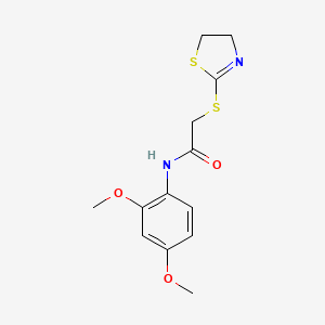 molecular formula C13H16N2O3S2 B2514606 2-(4,5-dihydro-1,3-thiazol-2-ylsulfanyl)-N-(2,4-dimethoxyphenyl)acetamide CAS No. 403835-94-9