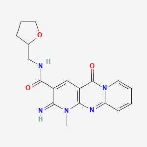 molecular formula C18H19N5O3 B2514608 2-亚氨基-1-甲基-5-氧代-N-((四氢呋喃-2-基)甲基)-2,5-二氢-1H-二吡啶并[1,2-a:2',3'-d]嘧啶-3-甲酰胺 CAS No. 797796-35-1