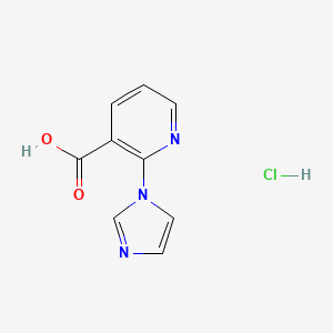molecular formula C9H8ClN3O2 B2514612 2-Imidazol-1-ylpyridine-3-carboxylic acid;hydrochloride CAS No. 2503202-49-9