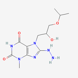 molecular formula C12H20N6O4 B2514621 8-肼基-7-(2-羟基-3-异丙氧基丙基)-3-甲基-1H-嘌呤-2,6(3H,7H)-二酮 CAS No. 332103-73-8