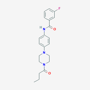 molecular formula C21H24FN3O2 B251463 N-[4-(4-butanoylpiperazin-1-yl)phenyl]-3-fluorobenzamide 