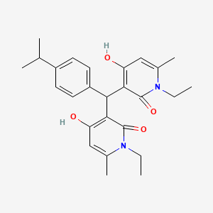 molecular formula C26H32N2O4 B2514634 3,3'-((4-isopropylphenyl)methylene)bis(1-ethyl-4-hydroxy-6-methylpyridin-2(1H)-one) CAS No. 883089-05-2