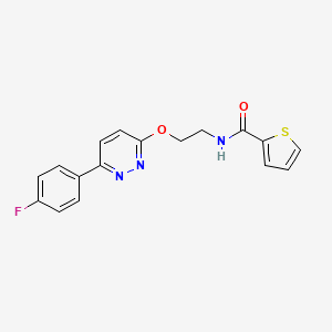 molecular formula C17H14FN3O2S B2514636 N-(2-((6-(4-氟苯基)嘧啶-3-基)氧基)乙基)噻吩-2-甲酰胺 CAS No. 920407-66-5