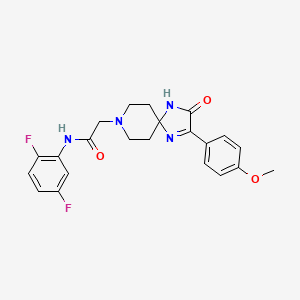 molecular formula C22H22F2N4O3 B2514644 N-(2,5-difluorophenyl)-2-[2-(4-methoxyphenyl)-3-oxo-1,4,8-triazaspiro[4.5]dec-1-en-8-yl]acetamide CAS No. 932476-20-5