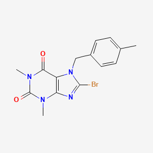 molecular formula C15H15BrN4O2 B2514645 8-bromo-1,3-dimethyl-7-(4-methylbenzyl)-1H-purine-2,6(3H,7H)-dione CAS No. 303970-09-4