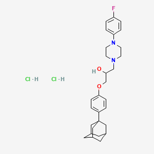 molecular formula C29H39Cl2FN2O2 B2514647 1-(4-((3r,5r,7r)-金刚烷-1-基)苯氧基)-3-(4-(4-氟苯基)哌嗪-1-基)丙烷-2-醇二盐酸盐 CAS No. 471262-33-6