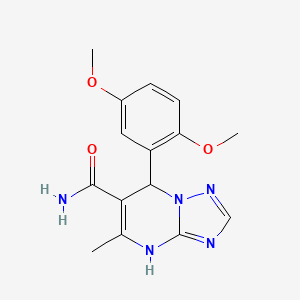 molecular formula C15H17N5O3 B2514652 7-(2,5-二甲氧苯基)-5-甲基-4,7-二氢[1,2,4]三唑并[1,5-a]嘧啶-6-甲酰胺 CAS No. 536999-18-5