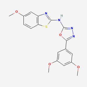 molecular formula C18H16N4O4S B2514661 5-(3,5-二甲氧基苯基)-N-(5-甲氧基苯并[d]噻唑-2-基)-1,3,4-恶二唑-2-胺 CAS No. 878061-63-3