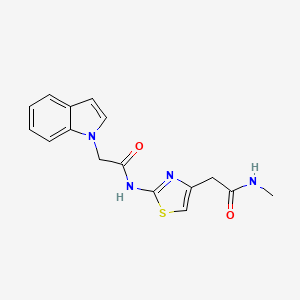 molecular formula C16H16N4O2S B2514667 2-(2-(2-(1H-indol-1-yl)acetamido)thiazol-4-yl)-N-methylacetamide CAS No. 1206999-17-8